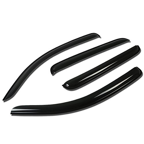 Toyota Tacoma 2nd Gen Double Cab 4pcs Window Visor Deflector Rain Guard (Dark Smoke)