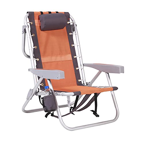 Lay Flat Ultimate 5 Position Aluminum Folding Backpack Beach Chair for