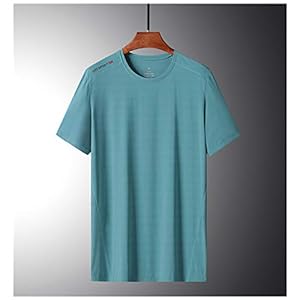 LALAGOU Compressieshirt voor heren, korte mouwen, ademend, van ijszijde, T-shirt met korte mouwen en ronde hals…