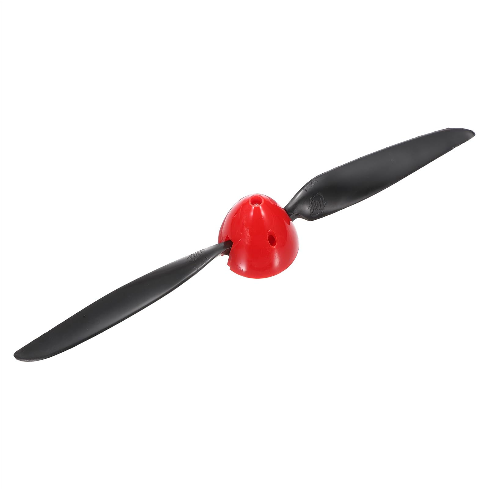 sourcing map 11x6 Inch RC Plane Propeller, RC Folding Propellers Spinner Size D45xH41mm 2.3mm Motor Shaft Dia 2-Vane with Nylon Plastic Spinner for Airplane Helicopter(Black Red)