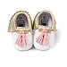 Voberry Infant Toddlers Baby Boys Girls Soft Soled Tassel Crib Shoes PU Moccasins (0~6 Month, White 1)