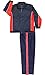 Mens Nylon Full Zip Mesh Running Track Suit Set,Large,Navy/Red/White
