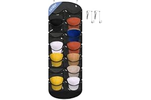 OAKJAR Owkjar 14 Pockets Hat Organizer for Closet, Hat Racks for Baseball Caps, Hat Storage with Clear Deep Pockets, 4 Hooks, Hat Rack Over The Door/Wall for Baseball, Golf, and Sports Caps