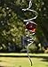 UpBlend Outdoors' Hanging Metal 3D Wind Spinner - in Sunrise Red with Helix Spiral Tail and Glass Ball - All Swivels and Hooks are Included - Kinetic Whirligig Garden Sculpture for Garden or Yard