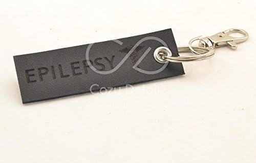 medical keychain, medical alert tag, epilepsy awareness, custom engraving keychain, personalized gifts, leather engraved keyring, FREE SHIPPING