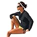Women's UV Sun Protection UPF 50+ Long Sleeve Rash Guard Wetsuit Swimsuit Top (901 M, Black)