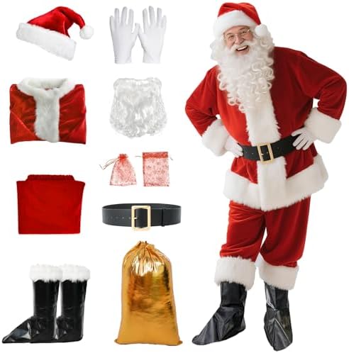 christmas ride on fancy dress ADULTS REINDEER PICK ME UP SANTA SUIT RIDE RUDOLPH FATHER CHRISTMAS FANCY  DRESS
