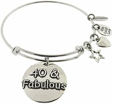 Envious Gems 40 and Fabulous Silver Tone Expandable Wire Bracelet