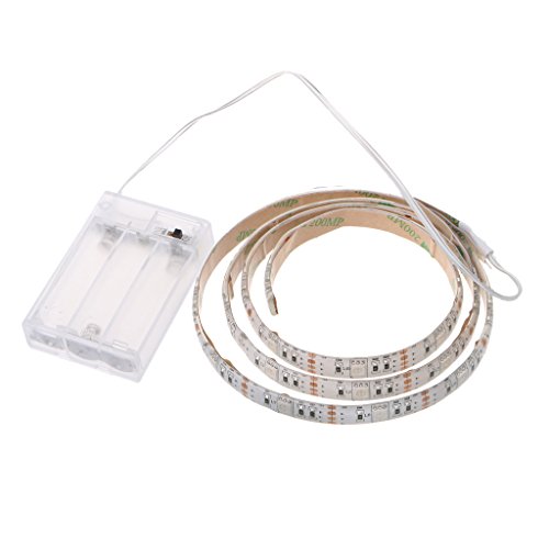 Hukai 4.5V Waterproof 5050 RGB Battery Operated 30 LED/m Flexible Strip Light TV Back Lighting Kit (White)