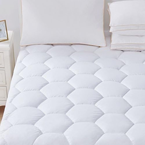 Mattress Pad Cover Queen Size- Hypoallergenic Quilted Fitted Down Alternative Filled Pillowtop Luxury Mattress Topper,Cooling,Breathable and Soft with Deep Pocket for Hotel and Home