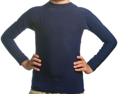 Beach Depot Boys Rash Guard, UPF 50+ Long Sleeve Sun Protective Swim Shirt, Kids and Toddler Swimming Tees, Made in USA (X-Small / 6, Aussie Navy)