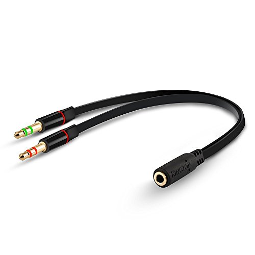 World E Trades 3.5mm Audio Y Splitter – 1 Female To 2 Male, Gold Plated, Black