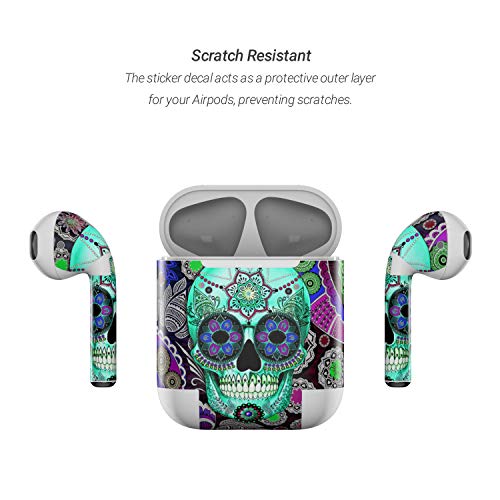 Skin Decals for Apple AirPods - Sugar Skull Sombrero - Sticker Wrap - Thumbnail 2