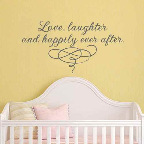 Diggoo Baby Room Wall Decal Love Laughter And Happily Ever After Home Decor Kids Room Wall Sticker (Custom,xs)
