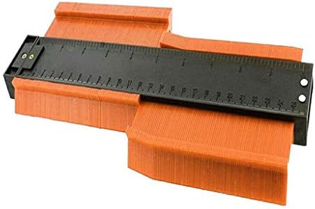 Puyujin Contour Gauge Duplicator Profile Measuring Tool Irregular Profile Measuring Gauge,Plastic Contour Copy Duplicator Circular, Carpenter's Measurement Tool,9.8 Inch (Orange)