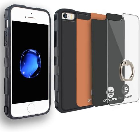 iPhone 5/5s/SE Anti Gravity Case, Funny Amazing Goat Case for Selfie [Ring Kickstand Plate] Hands Free Silicone Bumper Rugged Drop Protection Phone Case for Apple iPhone 5/5s/SE - Black