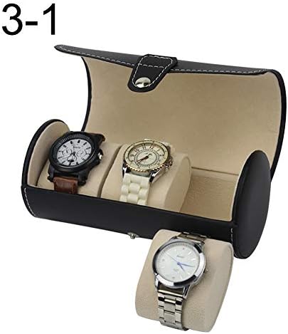 TLfyajJ 2/3/4/8 Slot PU Leather Storage Box Portable Zippered Storage Organizer Case Zipper Watch Case 3 brown