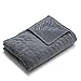 YnM Minky Duvet Cover for Weighted Blankets (60''x80'') - Grey Square Quilted