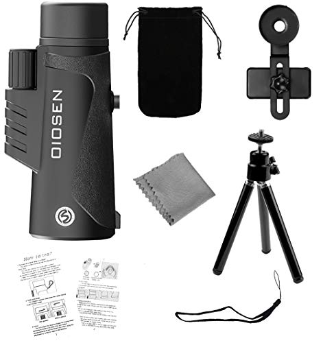 OIOSEN Monocular Telescope, Upgrade High Power 12x50 HD Dual Focus Scope with Smartphone Holder, Waterproof BAK4 Prism FMC with 23mm Large Eyepiece for Bird Watching, Hiking and Hunting