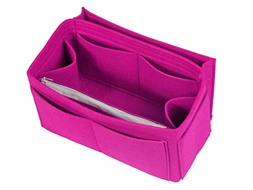 [Fits Neverfull GM/Speedy 40, Pivoine] Felt Organizer (with Diaper Pocket & Detachable Zipper Bag), Bag in Bag, Wool Purse Insert, Customized Tote Organize, Cosmetic Makeup Diaper Handbag - Thumbnail 4