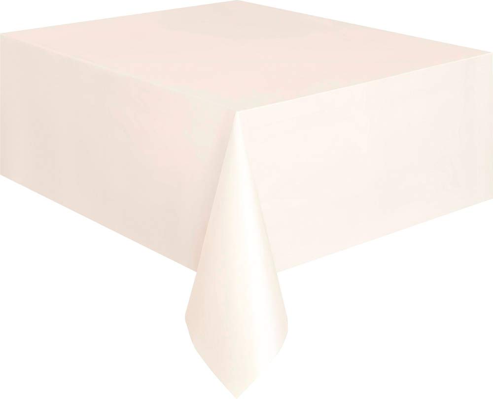Ivory Plastic Tablecloth, 108" x 54"