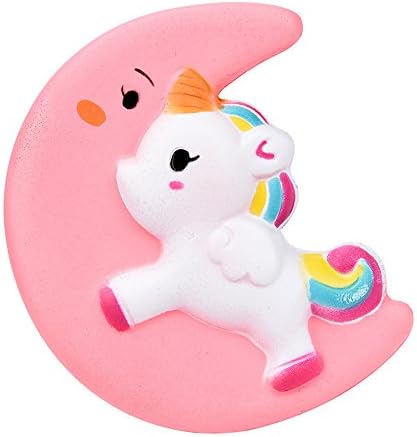Super Fun Squishy Toys - Unicorn, Mermaid, Rainbow, Panda, Cake Fun (Unicorn on a Pink Moon)