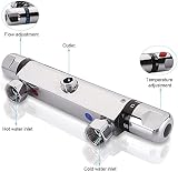 Uten Chrome Thermostatic Shower Mixer Wall Mounted Anti Scald Tap 20-50C view 6
