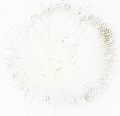 SUSULU Pack of 12 Faux Fox Fur Pompoms for Hats 4.7inch 12CM (White)