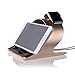 Apple Watch Stand and iPhone 7 Stand,Thankscase Rotating Aluminium Stand for Apple Watch,iPhone 7 and iPhone 6,iPad Air and iPad Mini,Apple Watch Rotating Stand,Watch Station.(Gold)