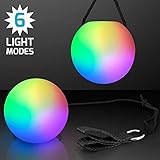 1 Pair RGB LED Glow POI Juggling Thrown Balls Multi Color Light Up Different Settings Swirling Light Lamp Rave Toy