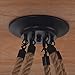 GuLighting 6 Heads American Country Retro Industrial Hemp Rope Chandelier Living Room Restaurant pendant lights light Fixture Not Included Bulb