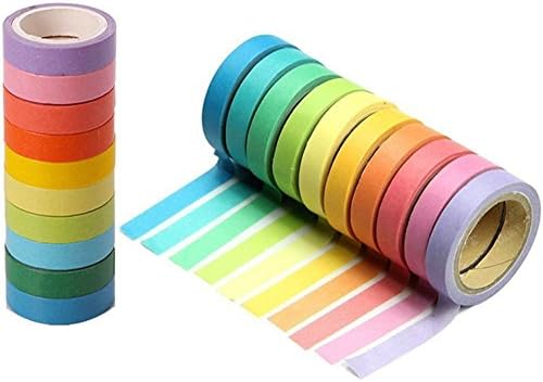 Masking Tape,Craft Multi Colored Masking Tape [20 Rolls Variety Set - Assorted Color Coded Rolls]- Fun DIY Arts Supplies Kit M-jump 33FT Washi Tapes for Arts and Crafts, Scrapbook Masking Paper