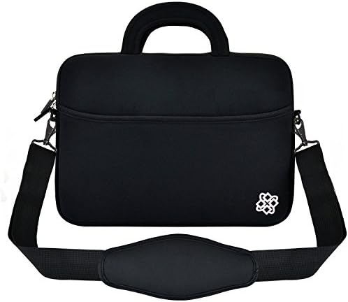 KOZMICC 15 15.6 Inch Neoprene Messenger Sleeve Handle Shoulder Bag Case Cover (Black) for 15-inch Apple Macbook Pro, Apple MacBook Pro w/ Retina Display &amp; other 15"-15.6" Inch Laptops/Ultrabooks