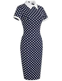 homeyee celebridad de la mujer Turn Down Collar Business Bodycon vestidos