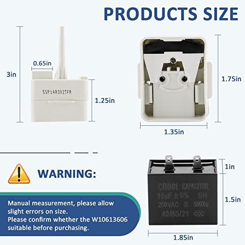 Refrigerator Compressor Start Relay And Capacitor W10613606 New