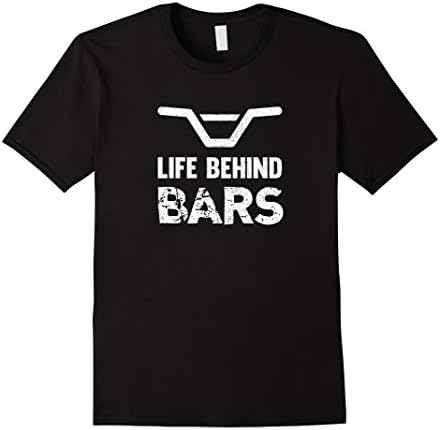 Mens Life Behind Bars Distressed BMX T-Shirt Medium Black