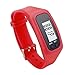 Perman Durable Digital LCD Pedometer Running Walking Counter Watch Bracelet (Red)