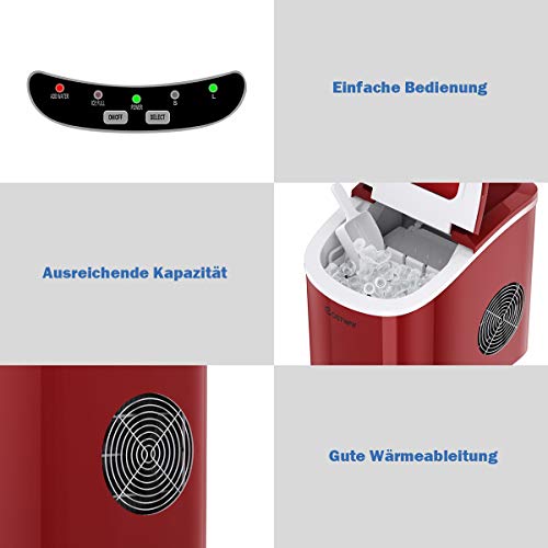 GOPLUS Eiswürfelmaschine, Eiswürfelbereiter, Eiswürfelmaschine, 12kg Eiswürfel 24h, 6-13 Minuten Produktionszeit… – Bild 4