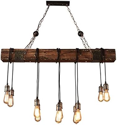 Chandelier Vintage Industrial Rustic Wood Beam Linear Island
