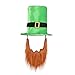 St. Patrick's Day Leprechaun Top Hat with Beard-Men's Women's Kids Irish Costume Green