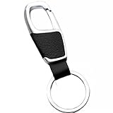 Lecxci Practical Hanging Casual Car Keychain, Home Key Tags Holder for Men Women (1-ring, Silver)