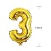 13th Gold Number Balloons Birthday Balloon birthday party supplies decorations Foil balloon,can be used repeatedly(16 Inch) (gold 13)