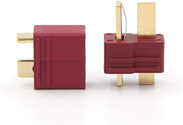 Amass 10 works Deans T-Plug Connectors Male and Female with 20pairs Shrink Tubing For RC LiPo Battery, Red, Small - Image 5