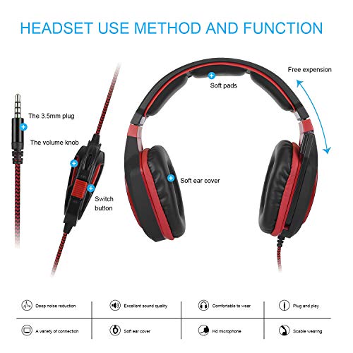 image for Anivia AH28 All-Platform Stereo Headphones Gaming Headset with Mic Com