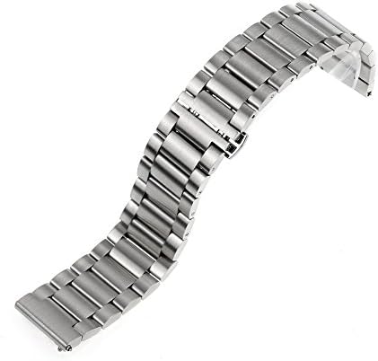 Gear S3 Classic / Frontier Watch Band, Quick Release Pins Butterfly Buckle Link Threeeggs Stainless Steel Watch Band Strap Bands for Samsung Galaxy Gear S3 Classic / Frontier Smart Watch (Silver)