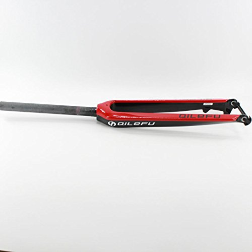 QILEFU Mountain Bike Full Carbon Fibre Bicycle Hard Front Fork Disc Brake MTB 26er 29er Parts (Red, Large) - Thumbnail 2