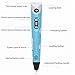 3D Printing Pen, Low Temperature with LED Display for Kids and Adults, Doodler Model Making, Art Crafts Tool, Compatible with PLA and ABS + Bonus 24 Color 236 Feet Filament Refills (Blue)
