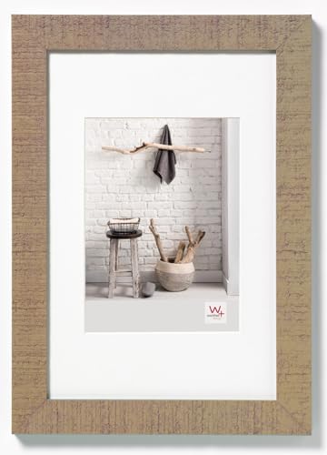 walther design Bilderrahmen beige 60 x 80 cm mit Passepartout, Home Holzrahmen HO080C