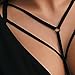 Romacci Women Harness Bra Strappy Hollow Out Bra Sexy Body Lingerie Cage Elastic Cage Bra Cupless Bralette Top Black