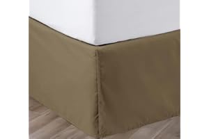 SGI BEDDING SGI 12 Inch Drop Bed Skirt Full Size with Platform to Stay in Place Elegant Pleated Design with Split Corners Wrinkle Resistant Fabric for Modern and Stylish Look - Taupe